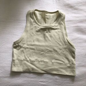 Skims stretch rib high neck bra in bone